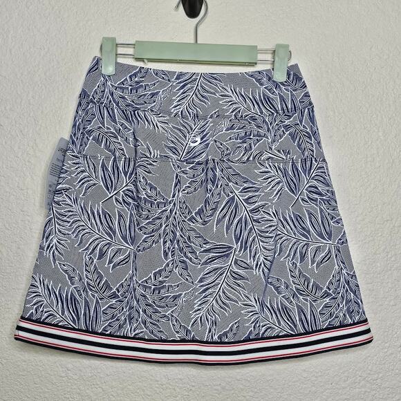 NWT foraygolf front pocket skirt navy white palm print skort tennis size small - Picture 7 of 8